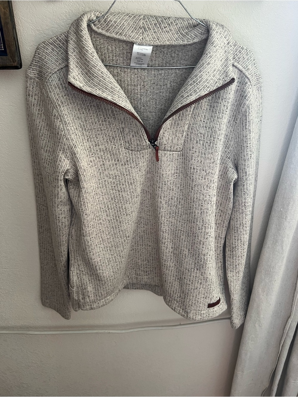Cinch Heathered Light Gray Half-Zip Pullover